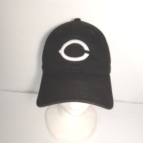 Cincinnati Reds C Logo Black Adjustable Strap Back Unisex MLB Baseball NCAA Hat - Picture 4 of 11